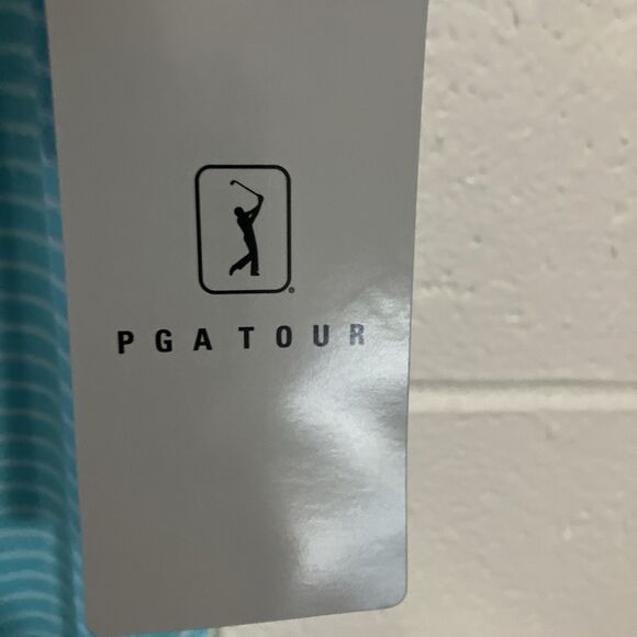 Pga Tour Golf Polo Shirt Men's Size M Color Blue Curacao Htr - Picture 8 of 9